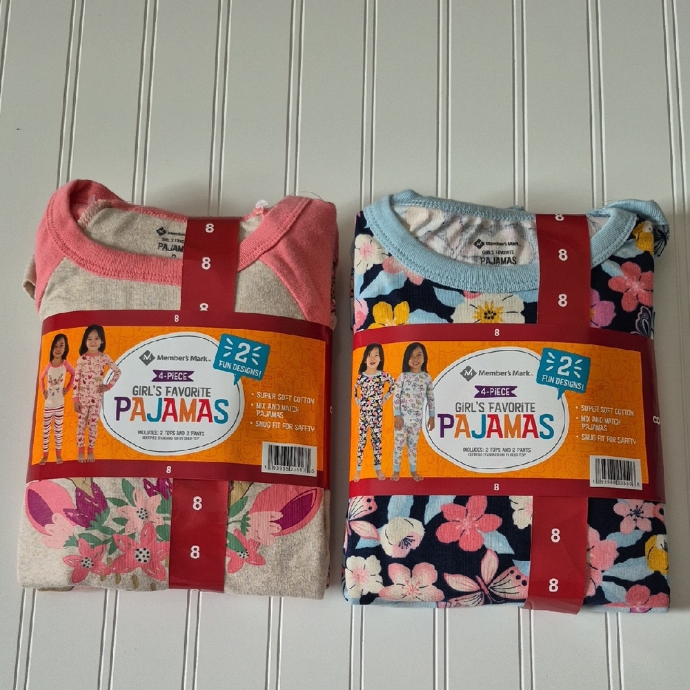 Girls Pajamas 4 Pairs